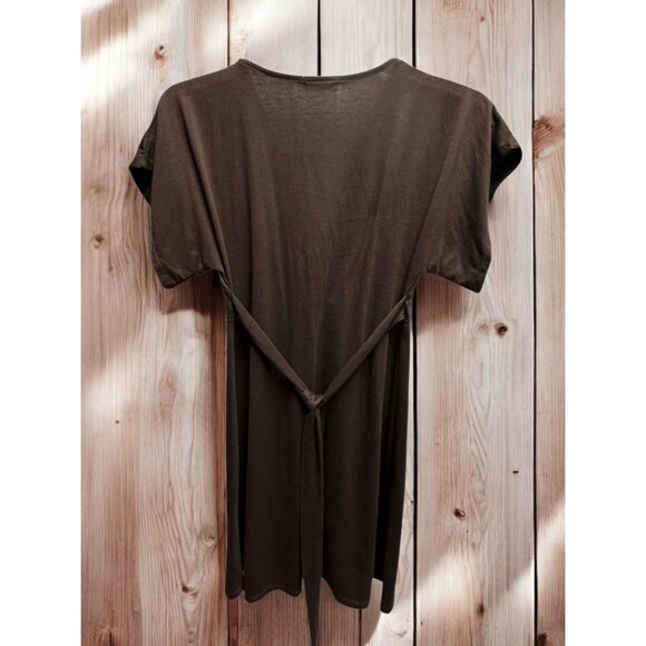 Steps Brown V-Neck Dress Stretchy Fabric & Back Tie Closure - Picture 5 of 8